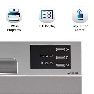 AmazonBasics ABDW2021002 2021 8 Place Setting Dishwasher (Silver) (OPEN BOX) AmazonBasics ABDW2021002 2021 8 Place Setting Dishwasher (Silver) (OPEN BOX)